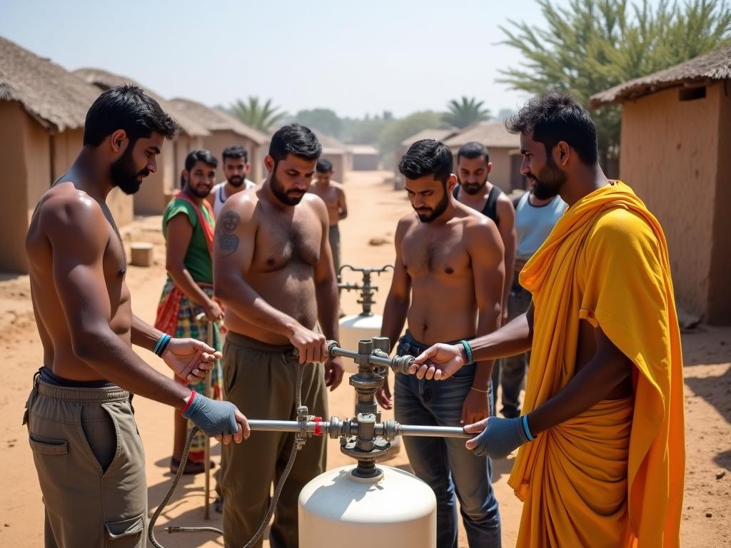 A_group_of_fair-skinned_Indian_workers,_including_